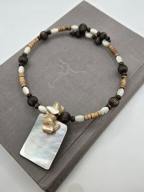 Mother Of Pearl pukka shell Choker Necklace Y2k Beach Boho Mermaid Resort
